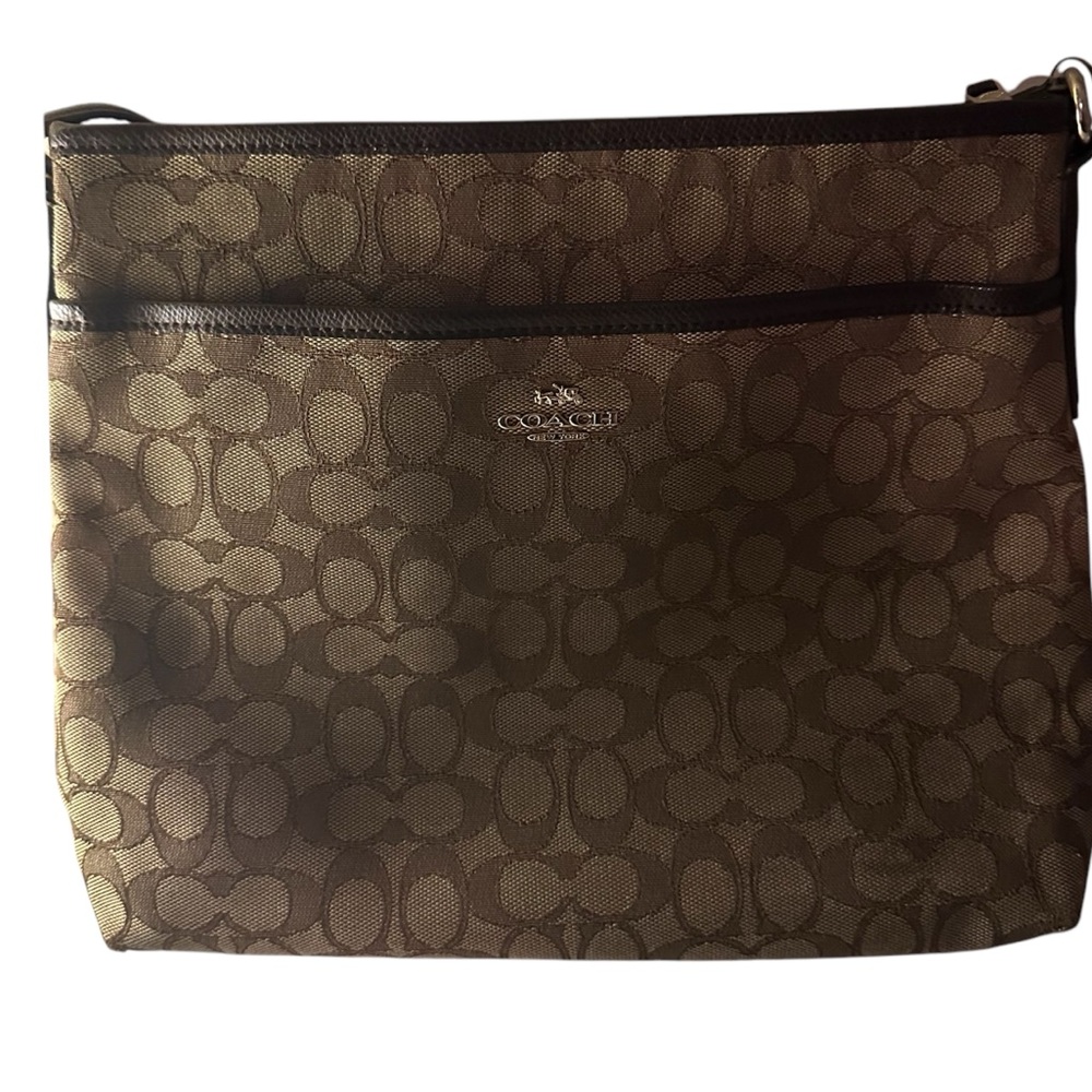 Coach Purse Brown and Tan Monogrammed Crossbody